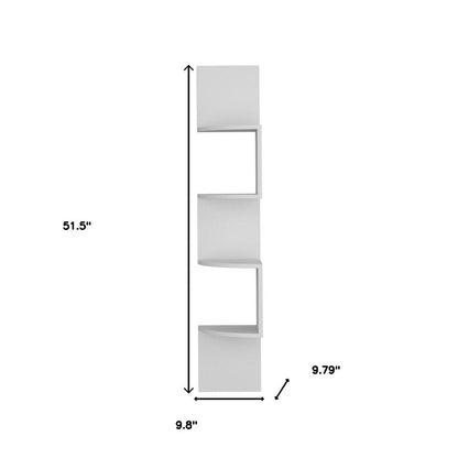 52" White Wood Wall Mounted Corner Shelf HomeRoots