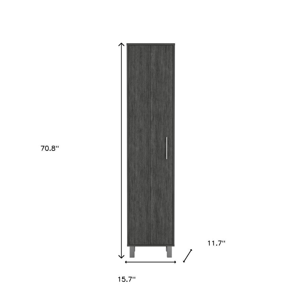 71" Gray Wood Pantry Or Storage Closet HomeRoots