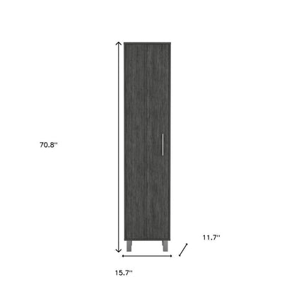 71" Gray Wood Pantry Or Storage Closet HomeRoots