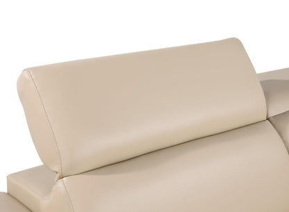 47" Beige and Silver Genuine Leather Club Chair HomeRoots