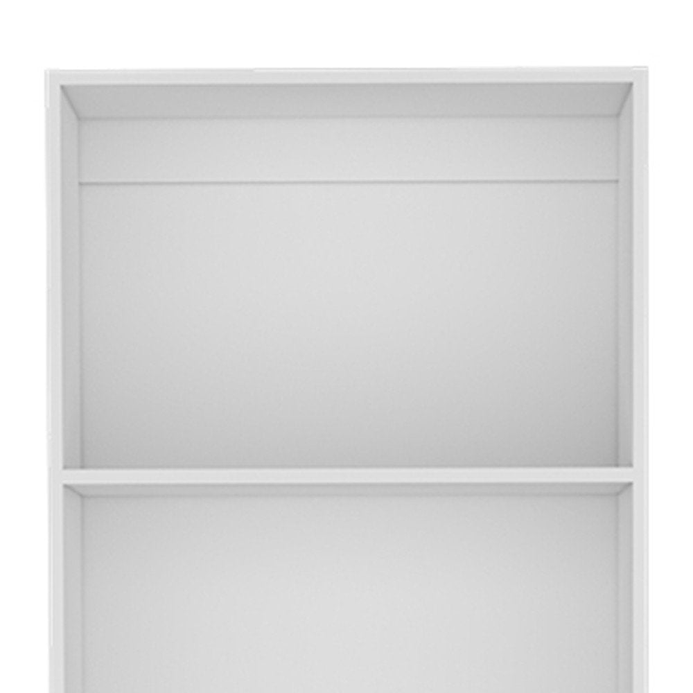 71" White Wood Four Tier Bookcase HomeRoots