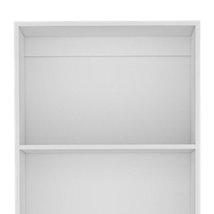 71" White Wood Four Tier Bookcase HomeRoots