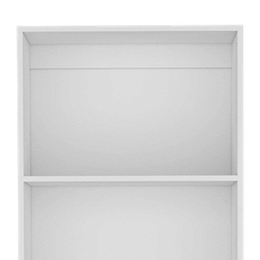 71" White Wood Four Tier Bookcase — view 2