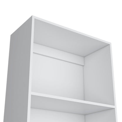 71" White Wood Four Tier Bookcase HomeRoots