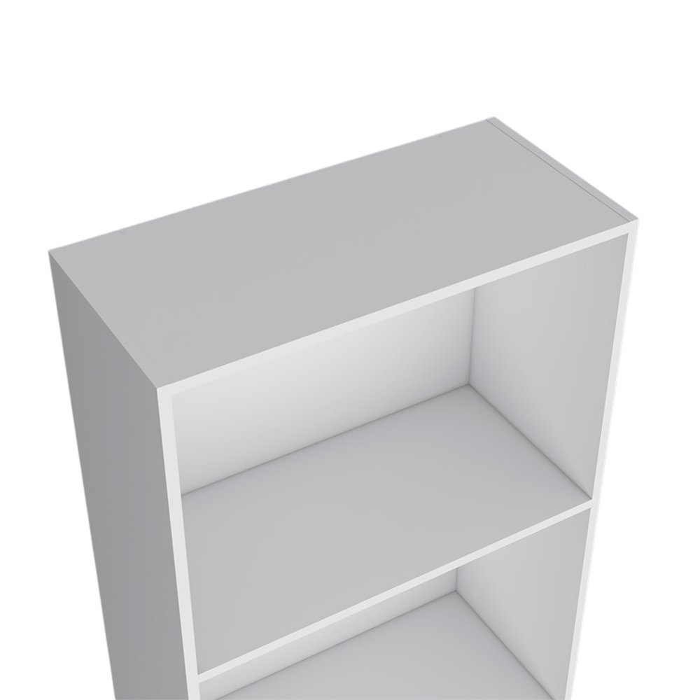 71" White Wood Four Tier Bookcase — view 4