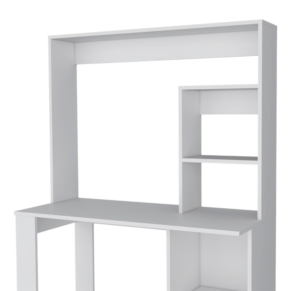 71" White Wood Four Tier Bookcase HomeRoots