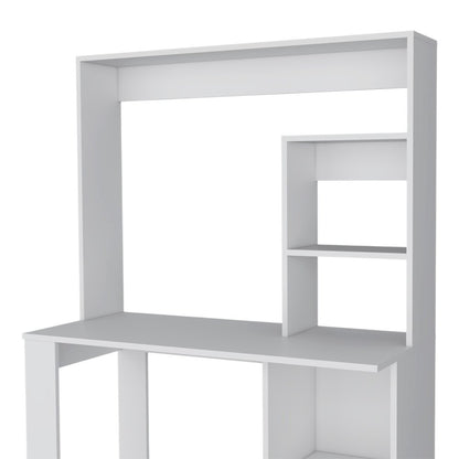 71" White Wood Four Tier Bookcase HomeRoots