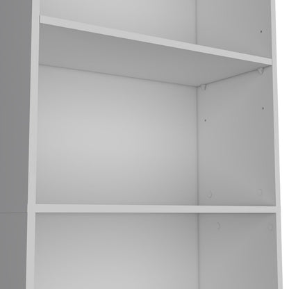71" White Wood Five Tier Bookcase HomeRoots