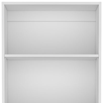 71" White Wood Five Tier Bookcase HomeRoots