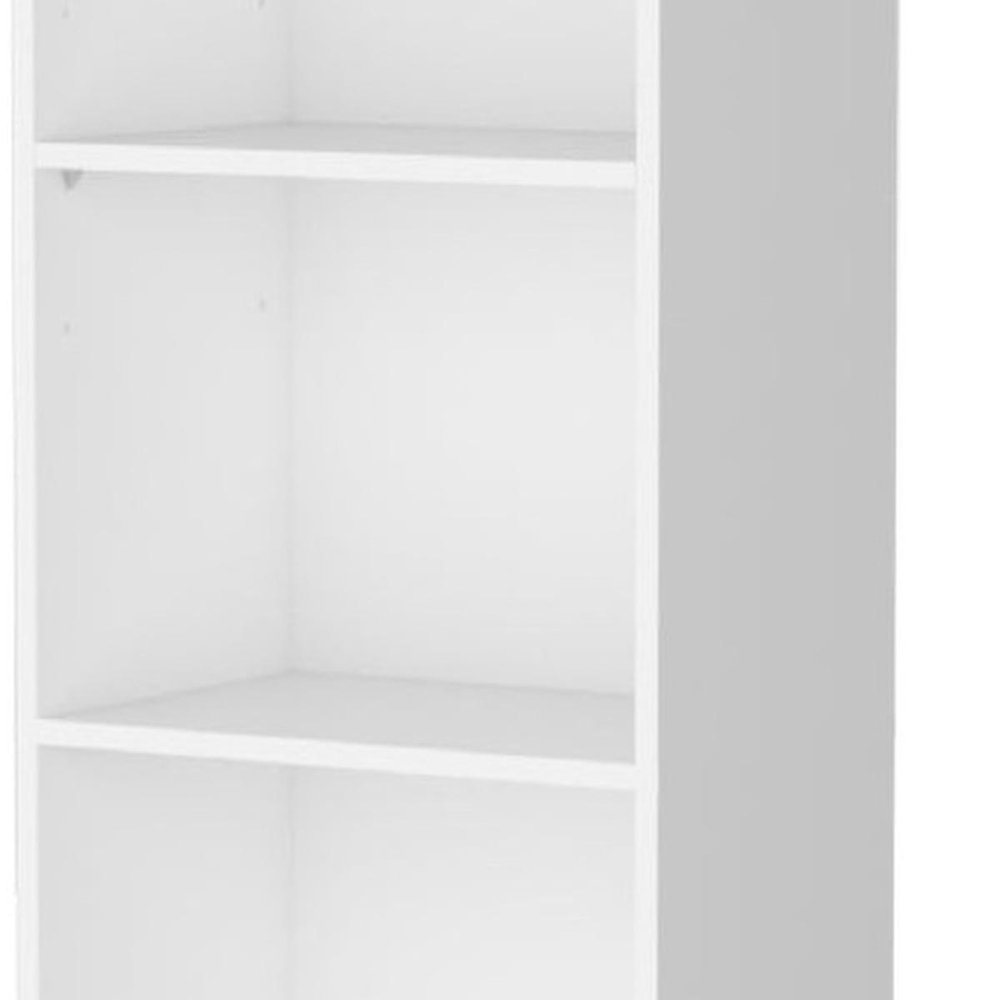71" White Wood Five Tier Bookcase HomeRoots