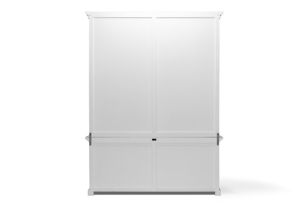 65" White Solid Wood Frame Dining Hutch With Fourteen Shelves — view 1