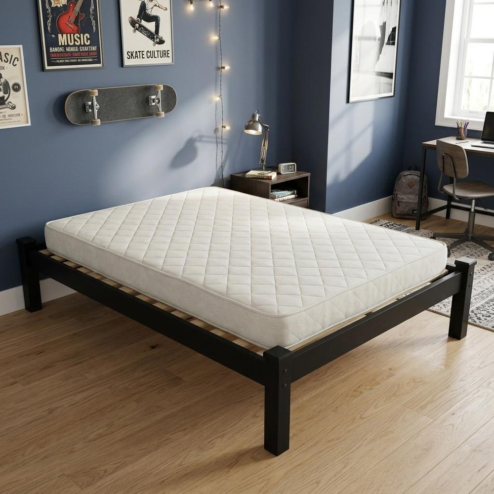 Black Solid Wood Twin Bed Frame