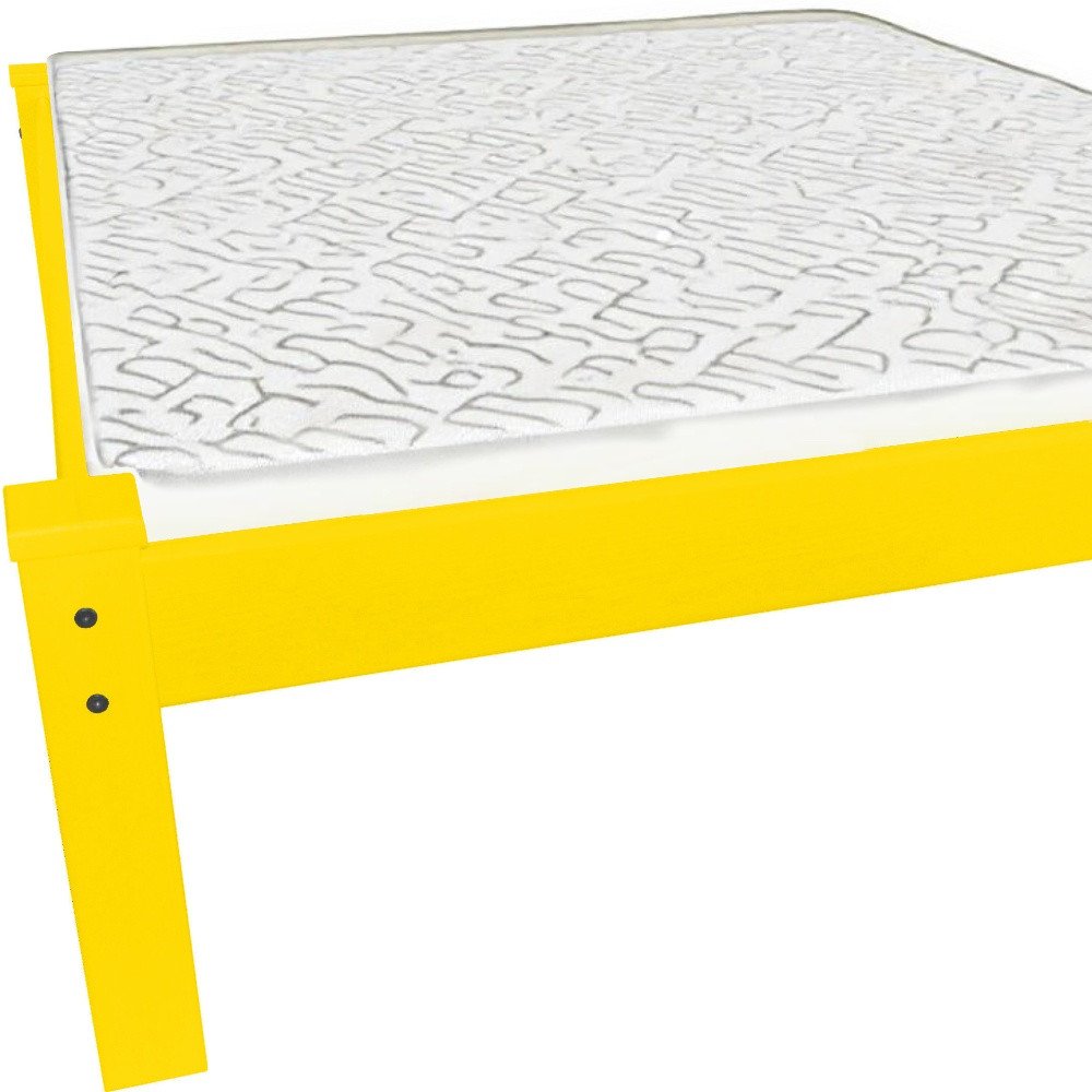 Canary Yellow Solid Wood Twin Bed Frame HomeRoots