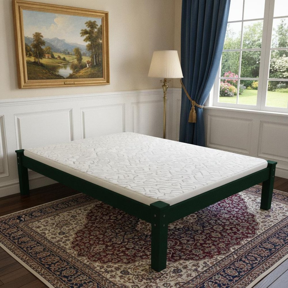 Dark Green Solid Wood Twin Bed Frame HomeRoots