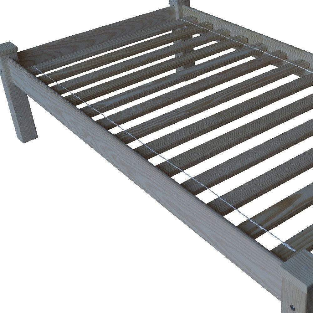 Gray Solid Wood Twin Bed Frame HomeRoots