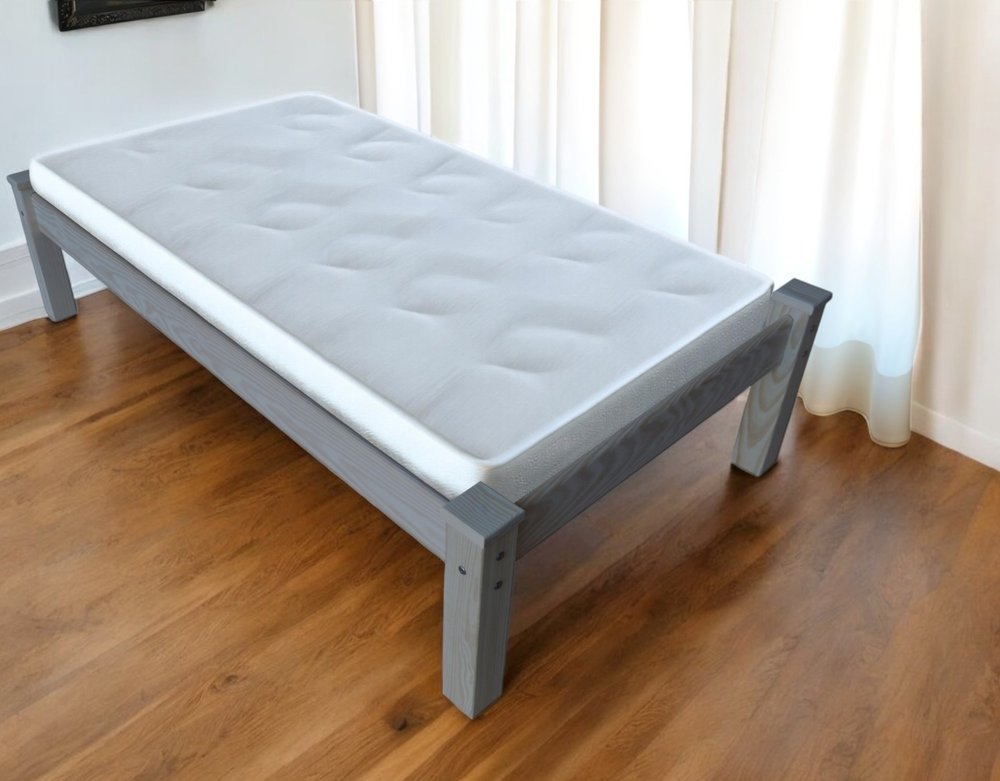 Gray Solid Wood Twin Bed Frame HomeRoots