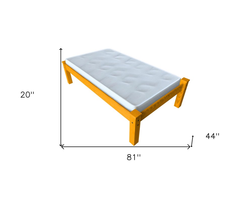 Yellow Solid Wood Twin Bed Frame HomeRoots