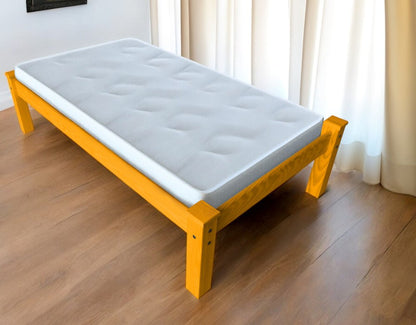 Yellow Solid Wood Twin Bed Frame HomeRoots