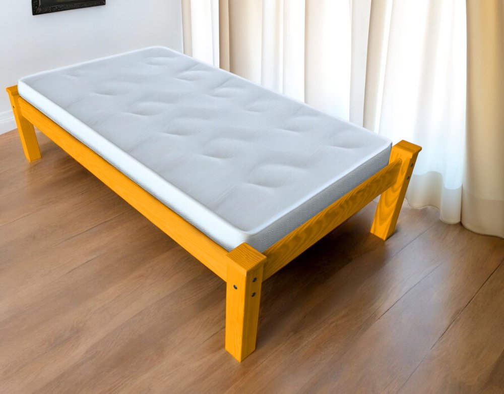 Yellow Solid Wood Twin Bed Frame HomeRoots