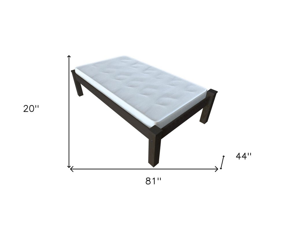 Dark Brown Solid Wood Twin Bed Frame HomeRoots