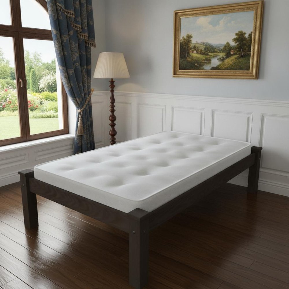 Dark Brown Solid Wood Twin Bed Frame HomeRoots