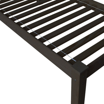 Dark Brown Solid Wood Twin Bed Frame HomeRoots