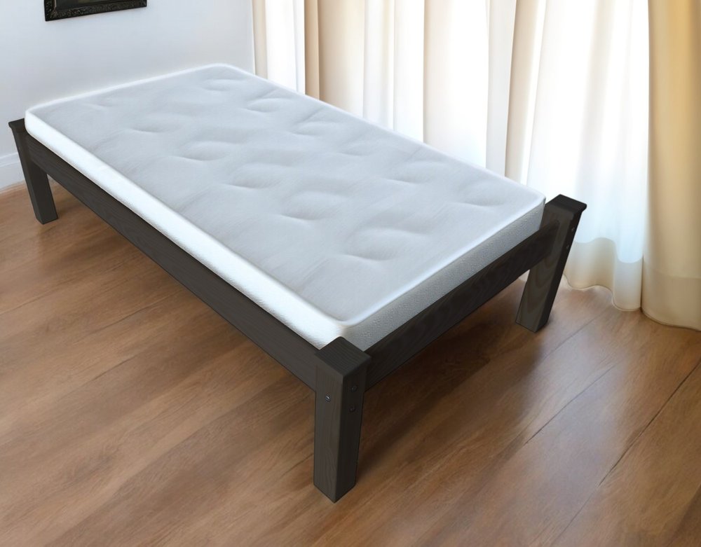 Dark Brown Solid Wood Twin Bed Frame HomeRoots