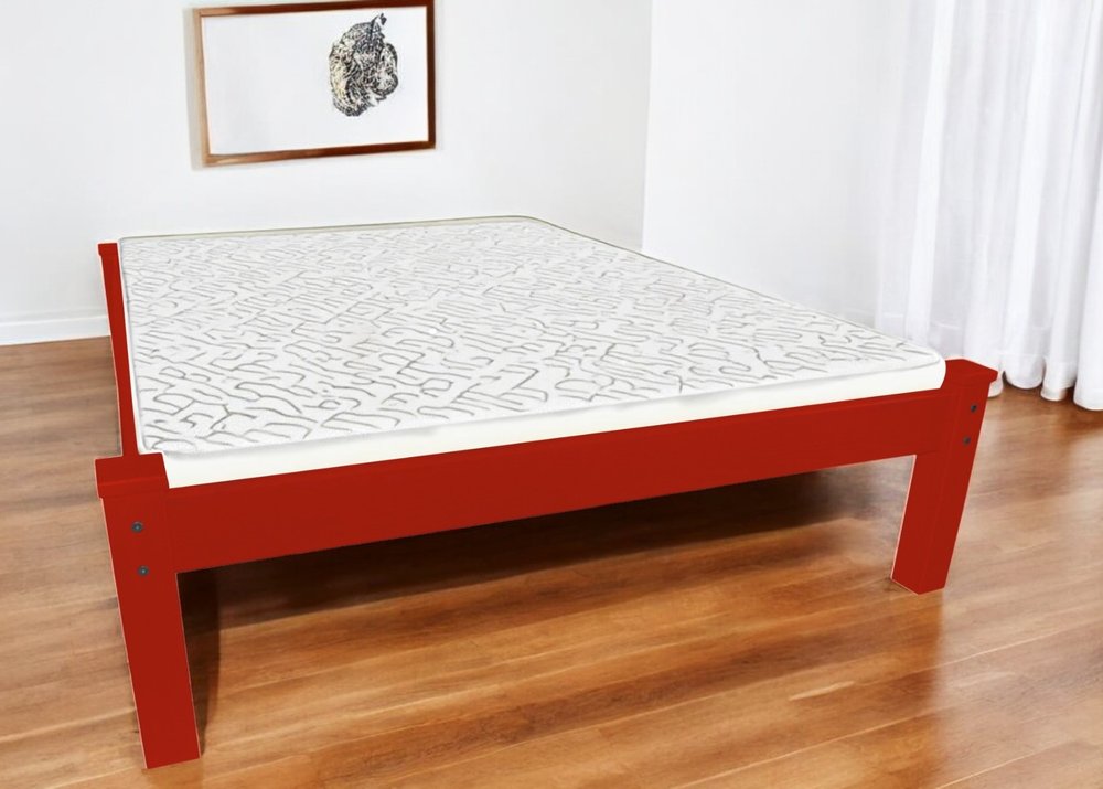 Red Solid Wood Twin Bed Frame HomeRoots