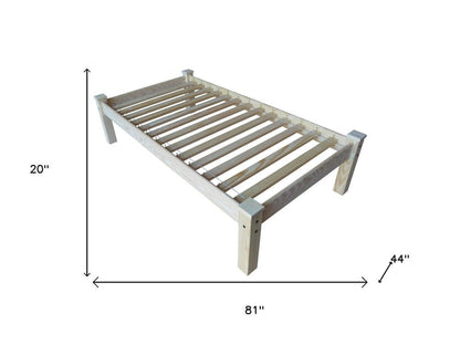 Natural Solid Wood Twin Bed Frame HomeRoots