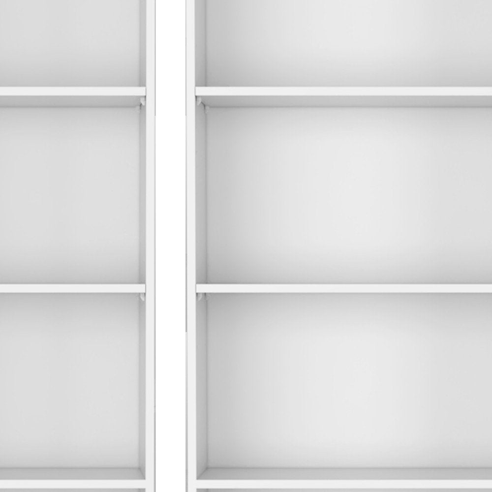 Set of Two White Wood Five Tier Modular Bookcase HomeRoots