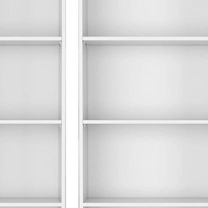Set of Two White Wood Five Tier Modular Bookcase HomeRoots