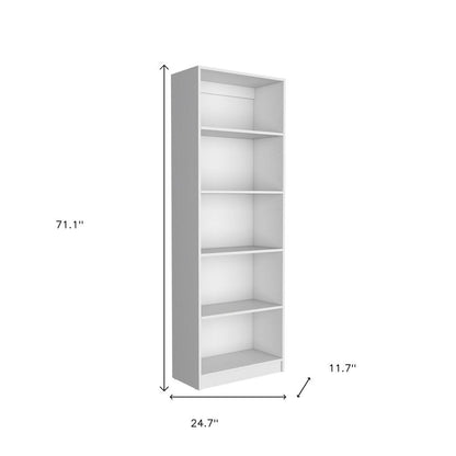 Set of Two White Wood Five Tier Modular Bookcase HomeRoots