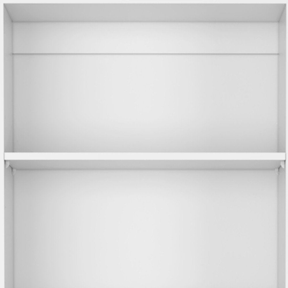Set of Two White Wood Five Tier Modular Bookcase with Two Doors HomeRoots