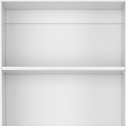 Set of Two White Wood Five Tier Modular Bookcase with Two Doors HomeRoots