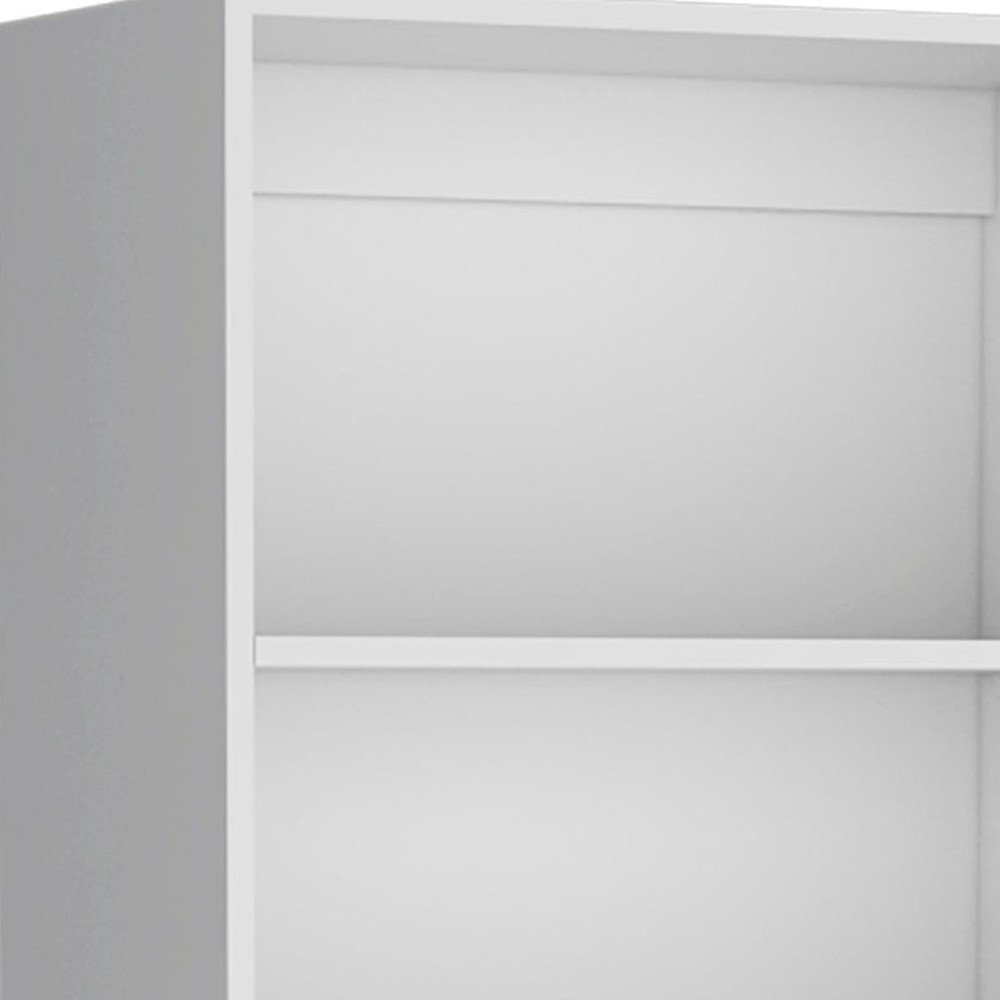 Set of Two White Wood Five Tier Modular Bookcase with Two Doors HomeRoots