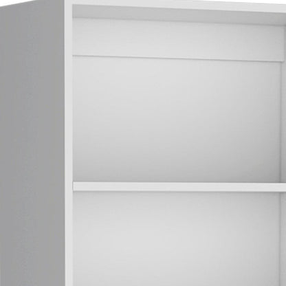 Set of Two White Wood Five Tier Modular Bookcase with Two Doors HomeRoots
