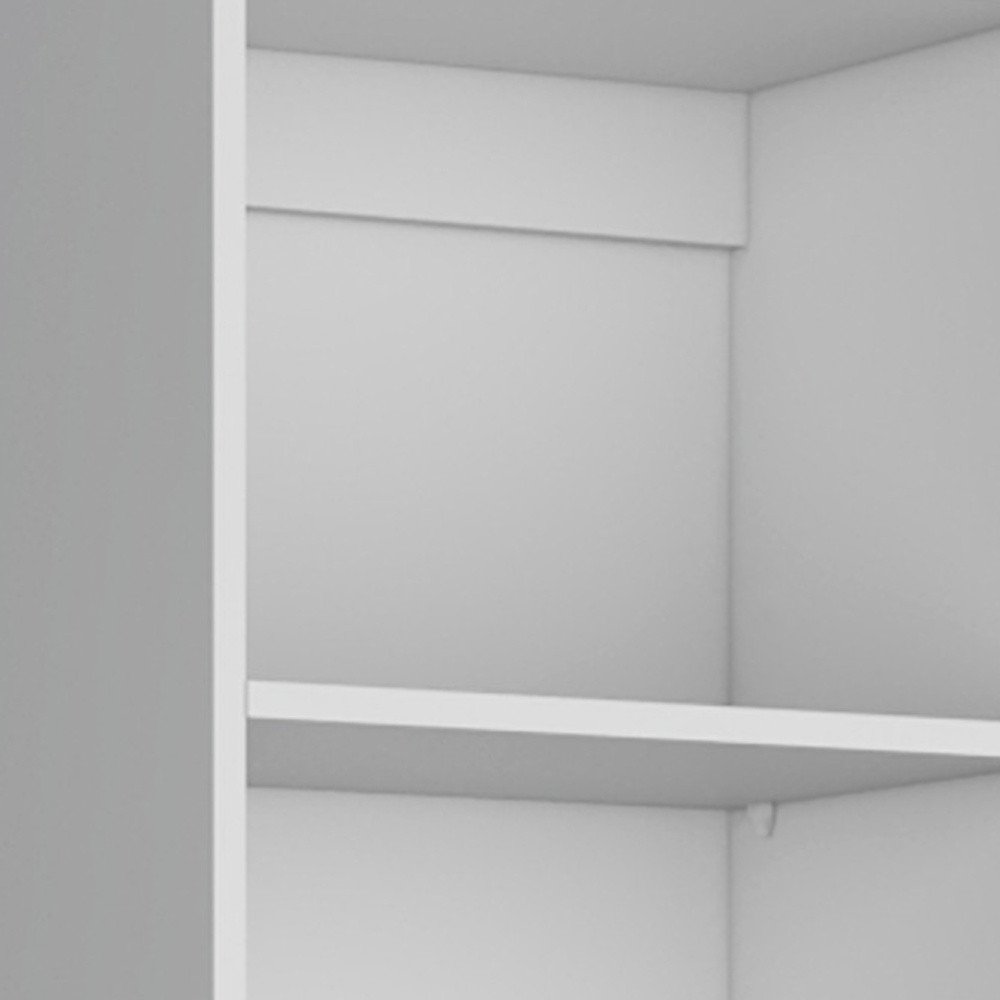 Set of Three White Wood Five Tier Modular Bookcase with Two Doors HomeRoots