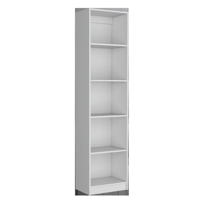 Set of Three White Wood Five Tier Modular Bookcase with Two Doors HomeRoots