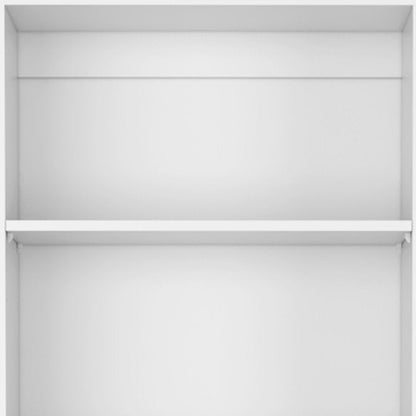 Set of Three White Wood Five Tier Modular Bookcase HomeRoots