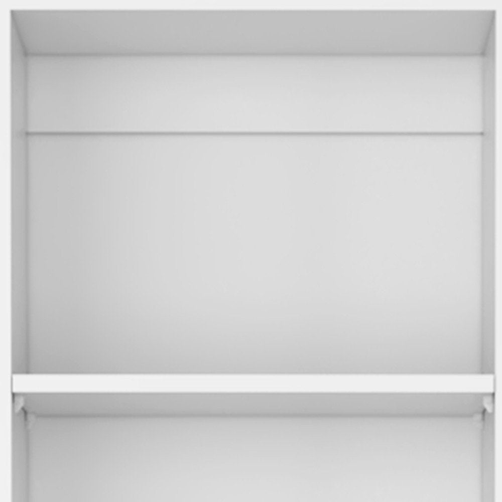 Set of Three White Wood Five Tier Modular Bookcase with Two Doors HomeRoots