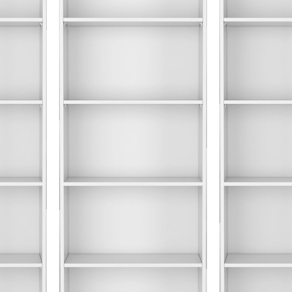 Set of Three White Wood Five Tier Modular Bookcase HomeRoots