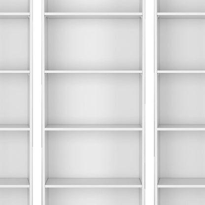 Set of Three White Wood Five Tier Modular Bookcase HomeRoots