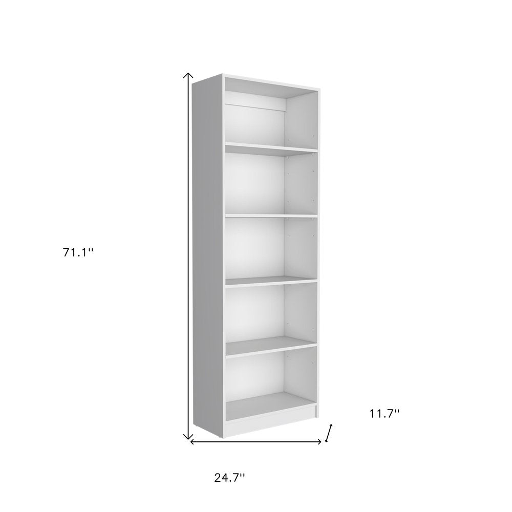 Set of Three White Wood Five Tier Modular Bookcase with Four Doors HomeRoots