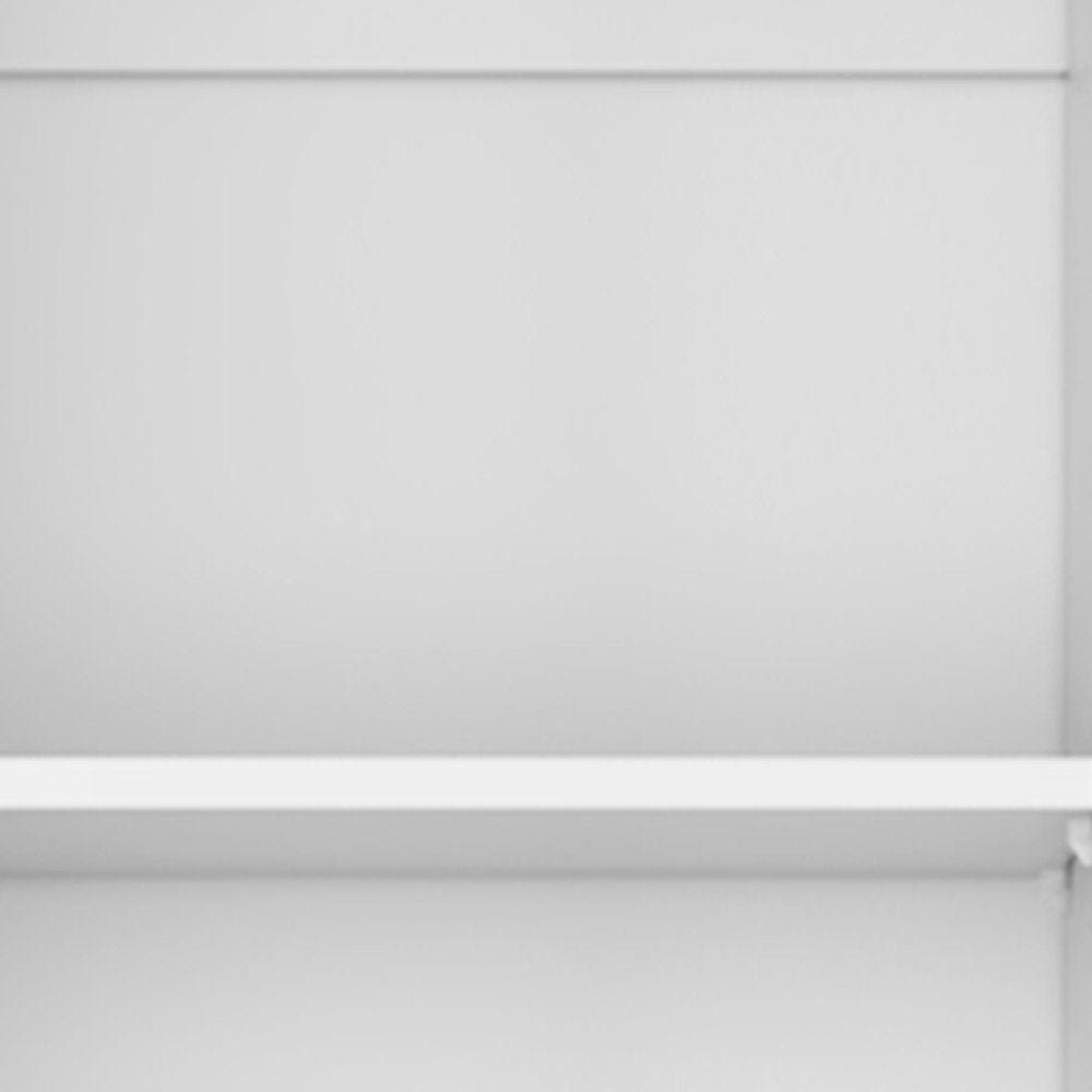 Set of Three White Wood Five Tier Modular Bookcase with Four Doors HomeRoots