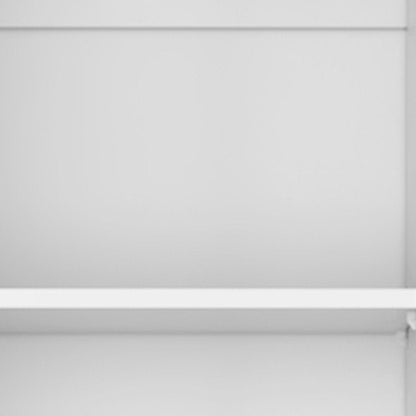 Set of Three White Wood Five Tier Modular Bookcase with Four Doors HomeRoots