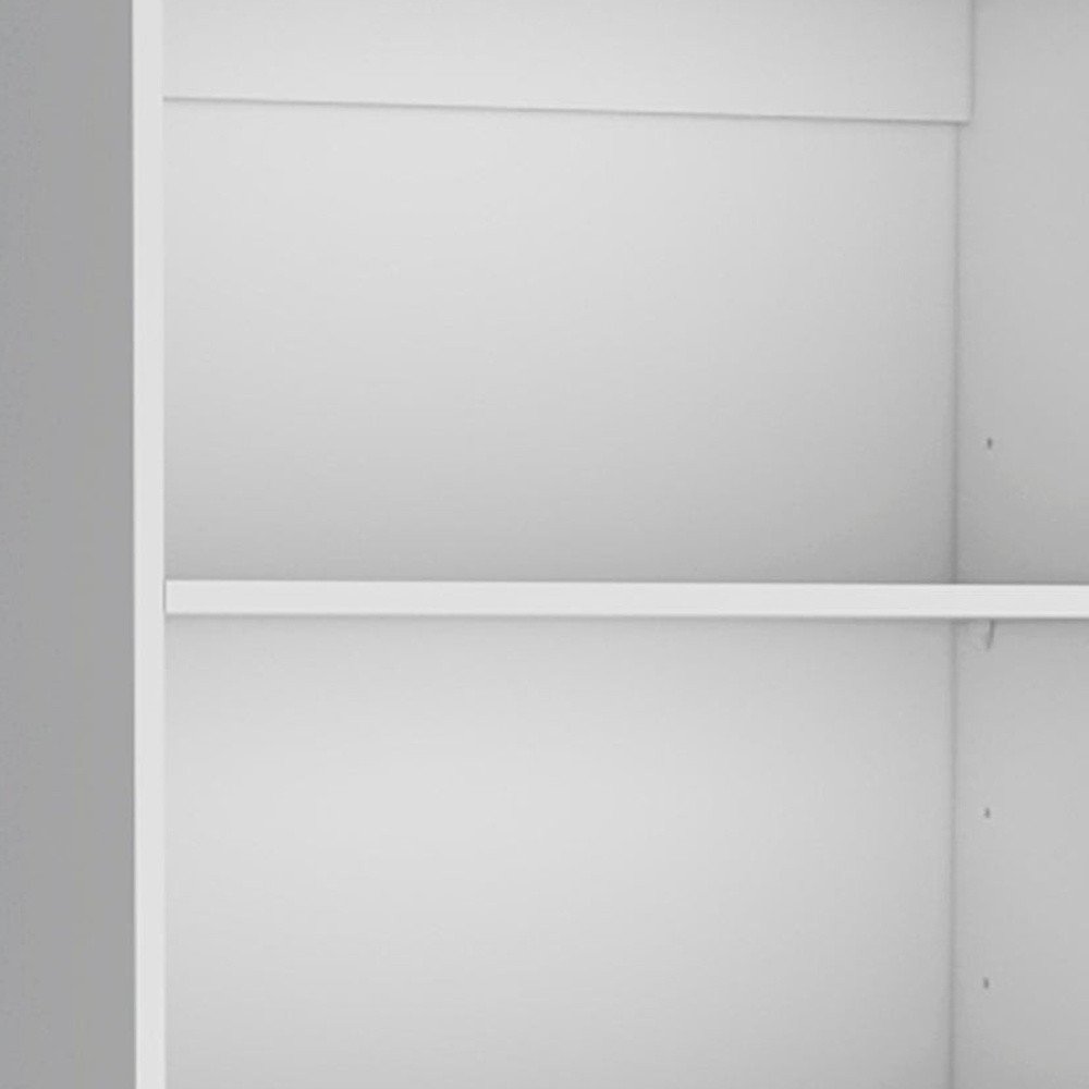 Set of Three White Wood Five Tier Modular Bookcase with Four Doors HomeRoots