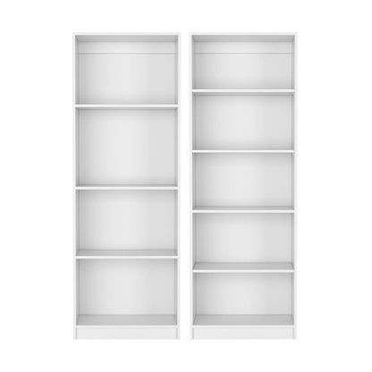 Set of Two White Wood Nine Tier Modular Bookcase HomeRoots
