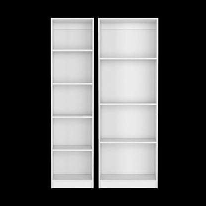 Set of Two White Wood Nine Tier Modular Bookcase HomeRoots