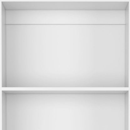 Set of Two White Wood Nine Tier Modular Bookcase HomeRoots