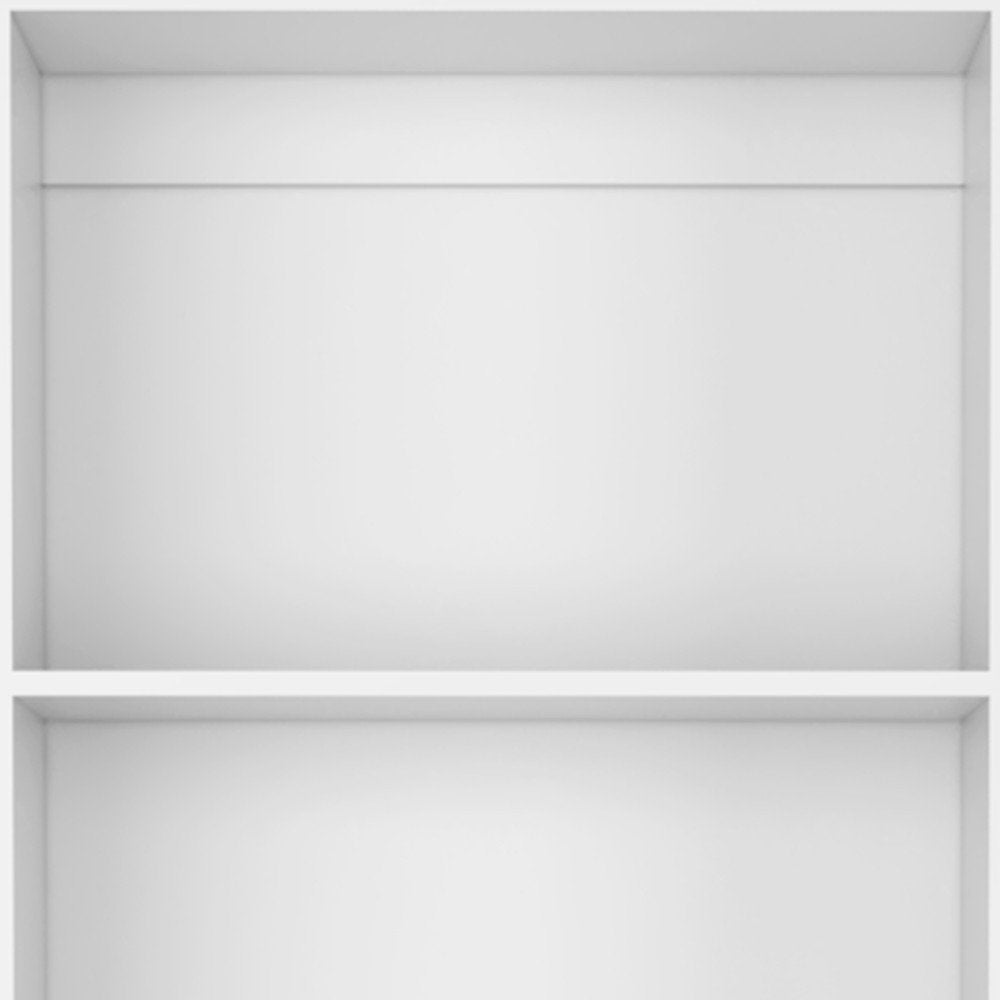 Set of Three White Wood Twelve Tier Modular Bookcase with Two Doors HomeRoots